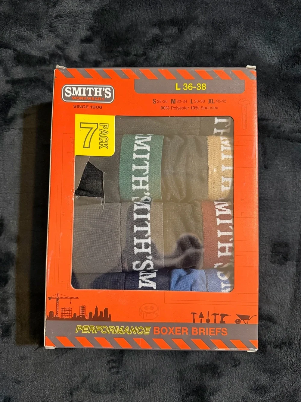 Smith's Workwear 7-Pack Performance Boxer Briefs - Multi Color Large